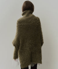 MIXフェザーヤーンボリュームタートルニット