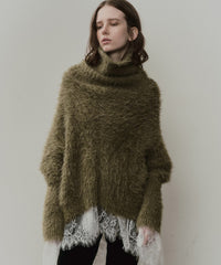 MIXフェザーヤーンボリュームタートルニット