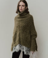 MIXフェザーヤーンボリュームタートルニット