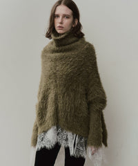 MIXフェザーヤーンボリュームタートルニット