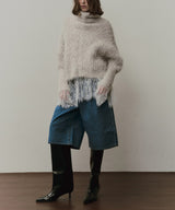 MIXフェザーヤーンボリュームタートルニット