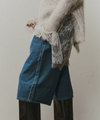 デニムタックハーフパンツ