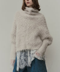 MIXフェザーヤーンボリュームタートルニット