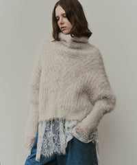 MIXフェザーヤーンボリュームタートルニット