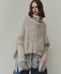 MIXフェザーヤーンボリュームタートルニット