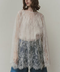 【予約】2WAY総レースVネックオーバーTOPS