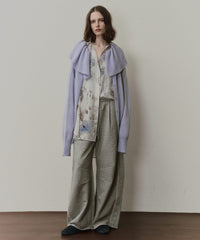 フリル衿カーディガン