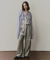 フリル衿カーディガン