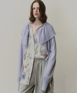 フリル衿カーディガン