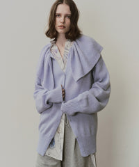 フリル衿カーディガン