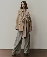 【予約開始待ち】カーブスリーブボウタイリボンショートトレンチ