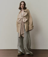 【予約開始待ち】カーブスリーブボウタイリボンショートトレンチ