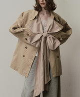 【予約開始待ち】カーブスリーブボウタイリボンショートトレンチ