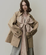 【予約開始待ち】カーブスリーブボウタイリボンショートトレンチ