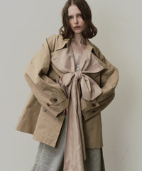 【予約開始待ち】カーブスリーブボウタイリボンショートトレンチ