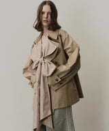 【予約開始待ち】カーブスリーブボウタイリボンショートトレンチ