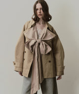 【予約開始待ち】カーブスリーブボウタイリボンショートトレンチ