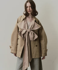 【予約開始待ち】カーブスリーブボウタイリボンショートトレンチ