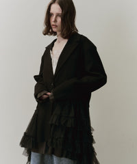 【予約開始待ち】アシンメトリーチュールドッキングテーラードJK