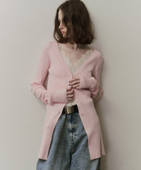 【予約】バックスリットリブカーディガン