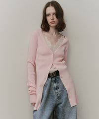 【予約】バックスリットリブカーディガン