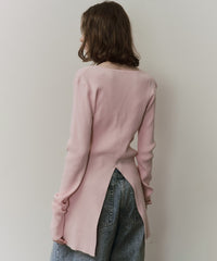 【予約】バックスリットリブカーディガン