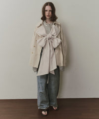 【予約開始待ち】カーブスリーブボウタイリボンショートトレンチ