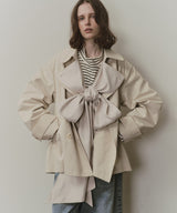 【予約開始待ち】カーブスリーブボウタイリボンショートトレンチ