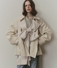 【予約開始待ち】カーブスリーブボウタイリボンショートトレンチ