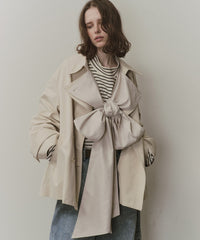 【予約開始待ち】カーブスリーブボウタイリボンショートトレンチ