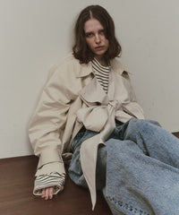 【予約開始待ち】カーブスリーブボウタイリボンショートトレンチ