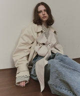 【予約開始待ち】カーブスリーブボウタイリボンショートトレンチ