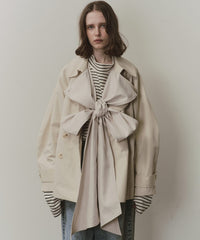 【予約開始待ち】カーブスリーブボウタイリボンショートトレンチ