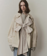 【予約開始待ち】カーブスリーブボウタイリボンショートトレンチ