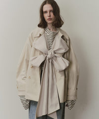 【予約開始待ち】カーブスリーブボウタイリボンショートトレンチ