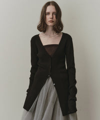 【予約】バックスリットリブカーディガン