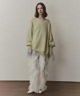 アシンメトリースリットニット