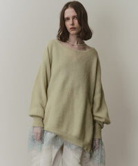 アシンメトリースリットニット