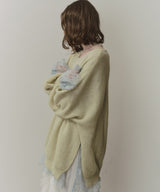 アシンメトリースリットニット