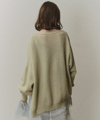 アシンメトリースリットニット