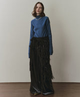 ハイネックリブ長袖ニット