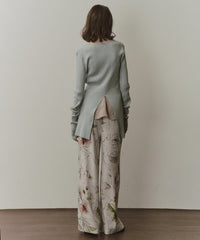 オリジナルvintageフラワープリントストレートパンツ