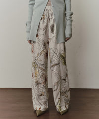 オリジナルvintageフラワープリントストレートパンツ
