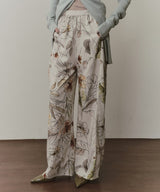 オリジナルvintageフラワープリントストレートパンツ