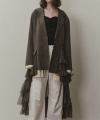 【予約開始待ち】アシンメトリーチュールドッキングテーラードJK