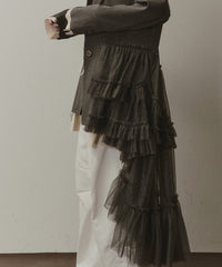 【予約開始待ち】アシンメトリーチュールドッキングテーラードJK