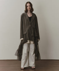 【予約開始待ち】アシンメトリーチュールドッキングテーラードJK