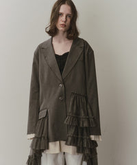 【予約開始待ち】アシンメトリーチュールドッキングテーラードJK