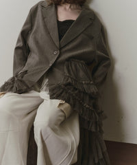 【予約開始待ち】アシンメトリーチュールドッキングテーラードJK