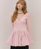 【予約10%OFFF】【J1U by LA BELLE ETUDE】ペプラムカーディガン